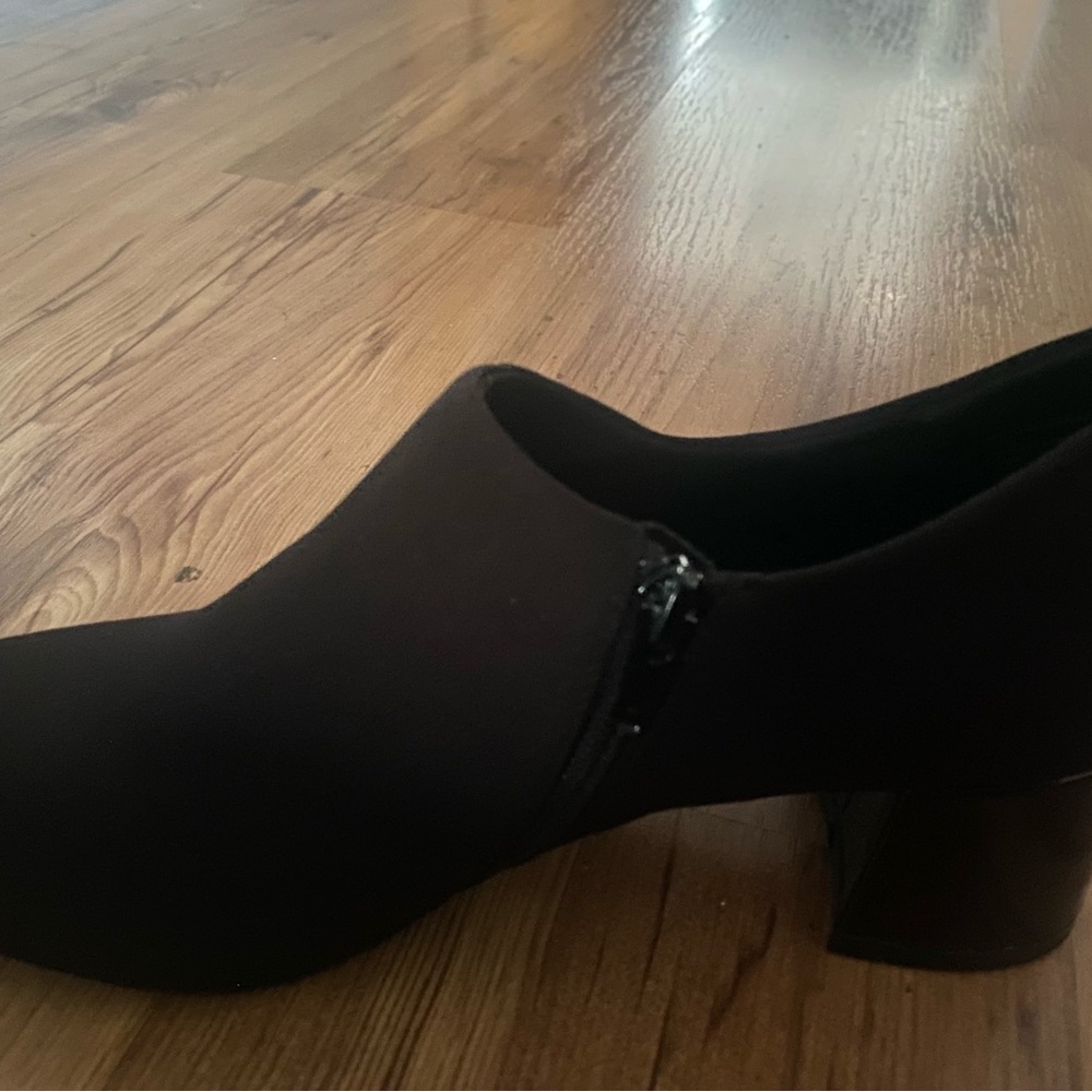 Anne Klein iFlex Padded Womens Black Shoes Sz 7.5M Block Heel -Side Zipper- - Picture 6 of 11